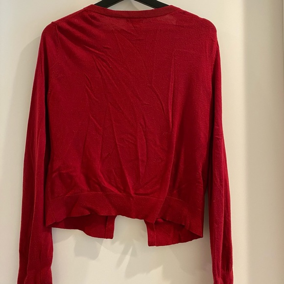 Red rhinestone button up cardigan - Picture 2 of 4